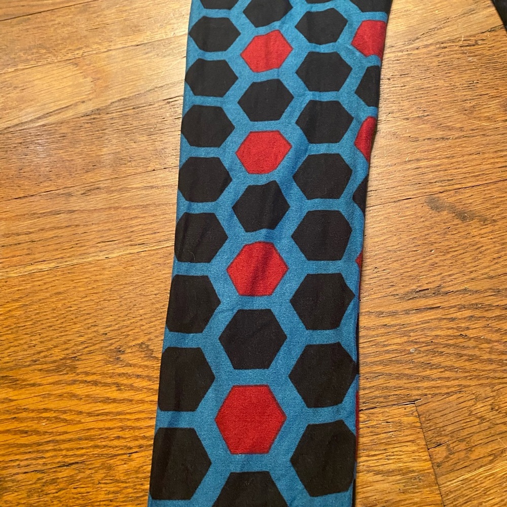 LulaRoe blue/black/red leggings - size OS - Picture 4 of 4